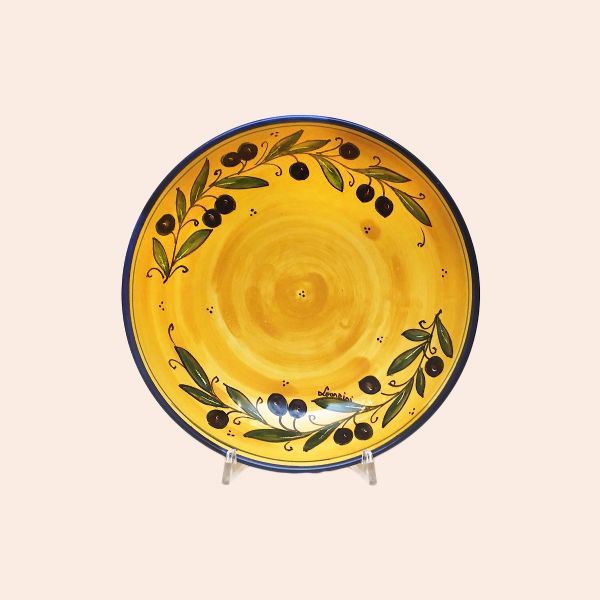 SET OF PASTA-SOUP BOWLS, CM.22 DIAMETER, CM.5H. DESIGN: OLIVO FONDO GIALLO